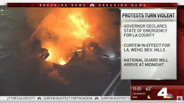  L.A. Up In Flames, Cop Cars Torched, National Guard Moving In