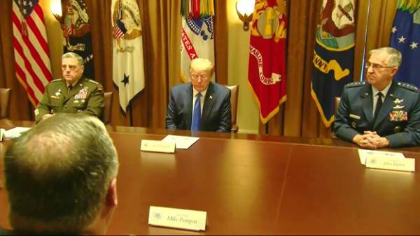  President Trump Holds Meeting With Joint Chiefs of Staff and National Security Team at the White House