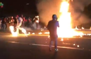 INSANE VIDEO: Portland Rioter Throwing Molotovs at Police Accidentally Hits Fellow Leftist, Lights Him on Fire