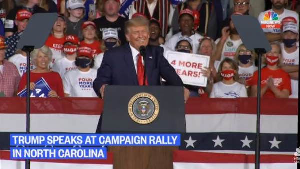  President Trump Overwhelmed as Thousands of Supporters Chant “We Love You!” at North Carolina Rally (Video)