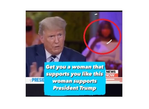 GOING VIRAL: Black Woman Behind Trump Gives Him a Thumbs Up of Approval Following His Smackdown of Savannah Guthrie (VIDEO)