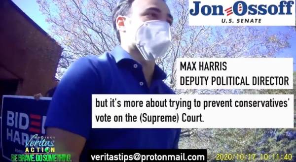  Project Veritas: GA Senate Candidate Ossoff Deputy Political Director Reveals Democrats Are Hiding Plans to Pack Supreme Court with Liberal Justices (VIDEO)