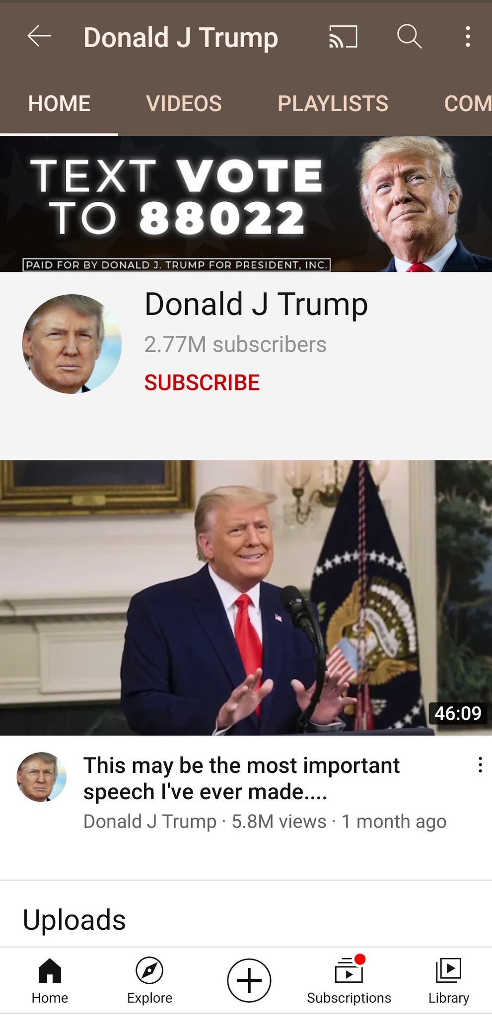  YouTube Suspends President Trump’s Channel for “Inciting Violence”