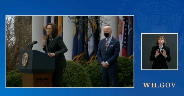  “Help Has Arrived, America” – Kamala Harris Celebrates Signing of Covid Bill That Has Nothing to do With Covid as Biden Stares On (VIDEO)