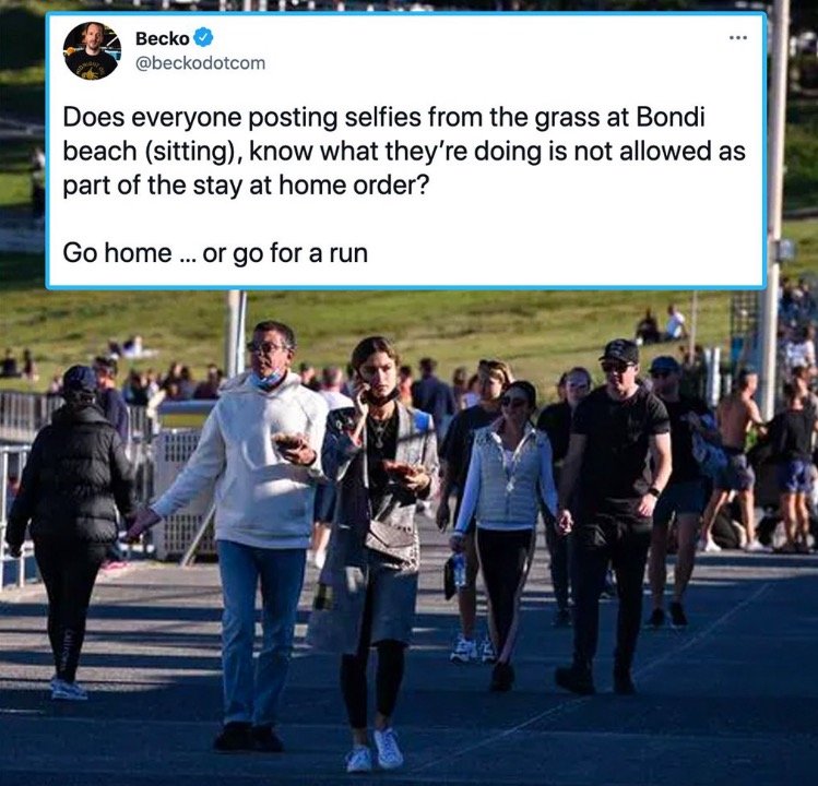  Australian Media Goes Berserk Over People Taking Selfies at Bondi Beach Amid New Lockdown Due to “Delta” Variant