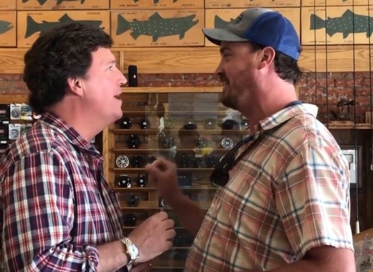  ‘You’re the Worst Human Being Known to Mankind’ – Crazy Leftist Gets in Tucker Carlson’s Face at Fly Fishing Shop (VIDEO)