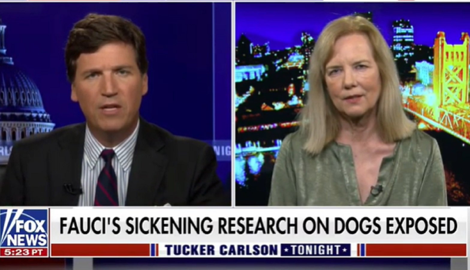  Tucker Carlson Hosts Ghoulish Animal Killing PETA to Discuss Fauci Animal Tests — Instead of Org Who Actually Exposed it