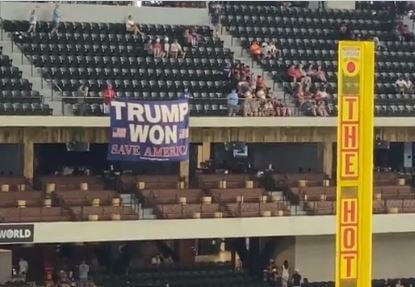  ‘TRUMP WON” Banner Unfurled at Texas Rangers Game — Infowars Host Owen Shroyer Evicted from Stadium (VIDEO)