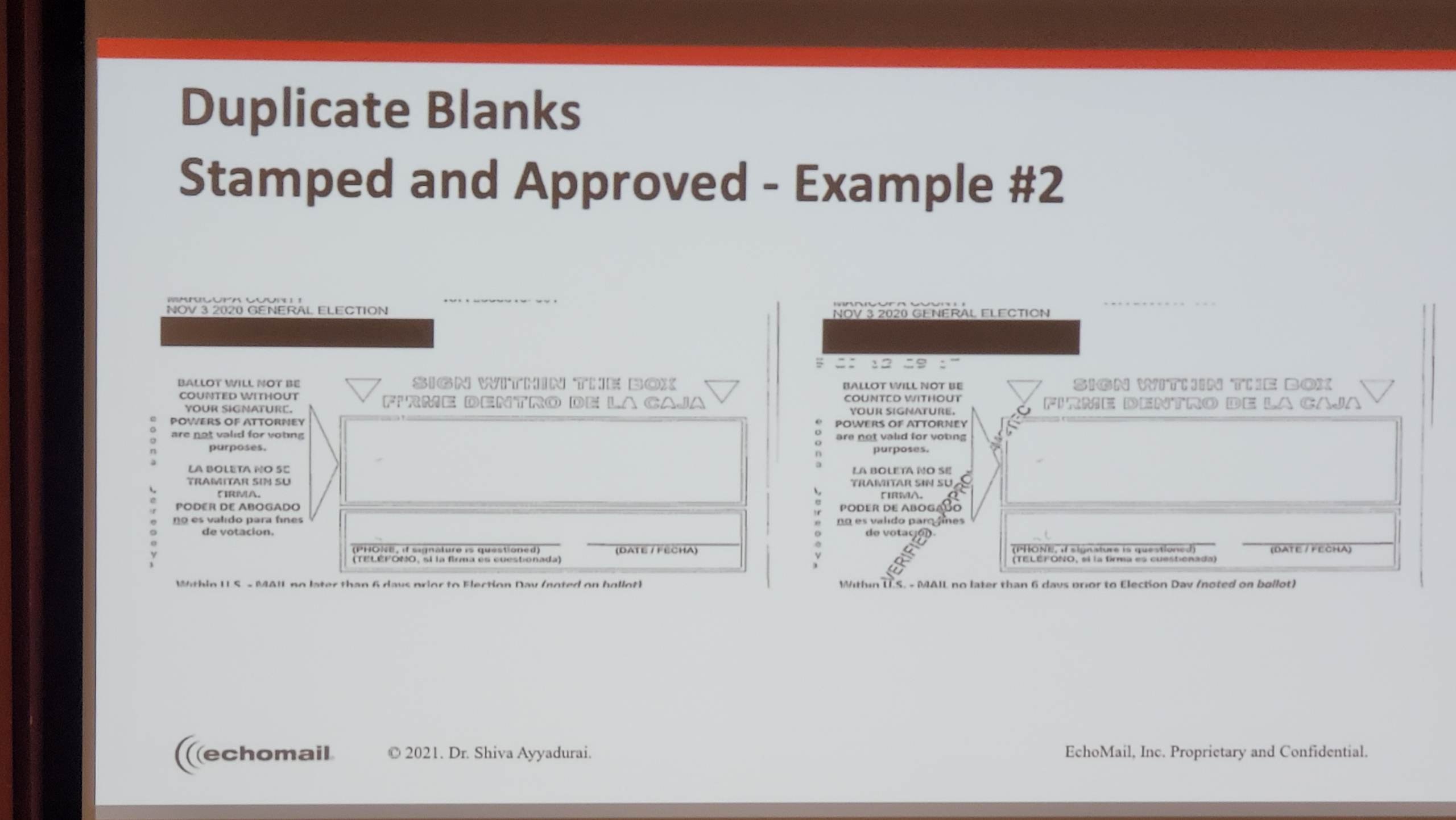  AZ Audit Finds Proof of Pre-Meditated Fraud: Multiple Ballots Had “Verified and Approved” Stamp PRE-PRINTED BEHIND Signature Box