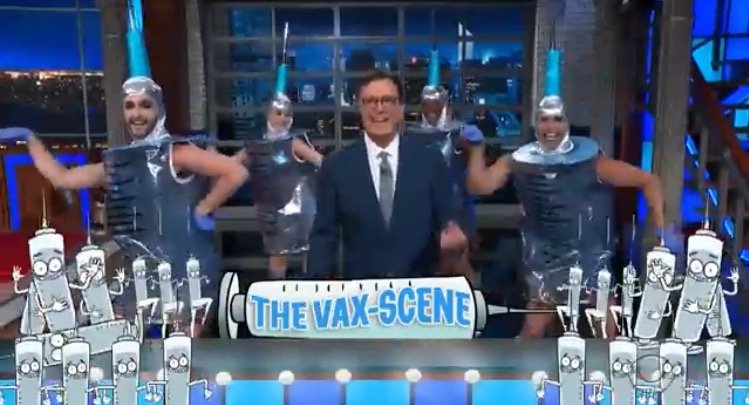  CRINGE: Stephen Colbert Reduced to Dancing with Syringe Drag Queens Like a Fool For Big Pharma in Effort to Convince People to Get Vaxxed (VIDEO)