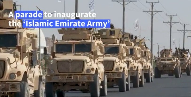  Taliban Holds a Parade for ‘Islamic Emirate Army’ with US Military Gear, Vehicles, and Choppers Provided by Biden
