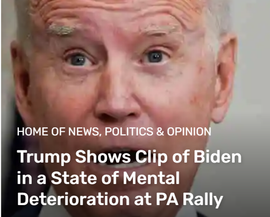  Trump Shows Clip of Biden in a State of Mental Deterioration at PA Rally