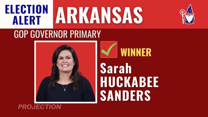  Former White House Press Secretary Sarah Huckabee Sanders Wins Arkansas GOP Gubernatorial Race in Landslide