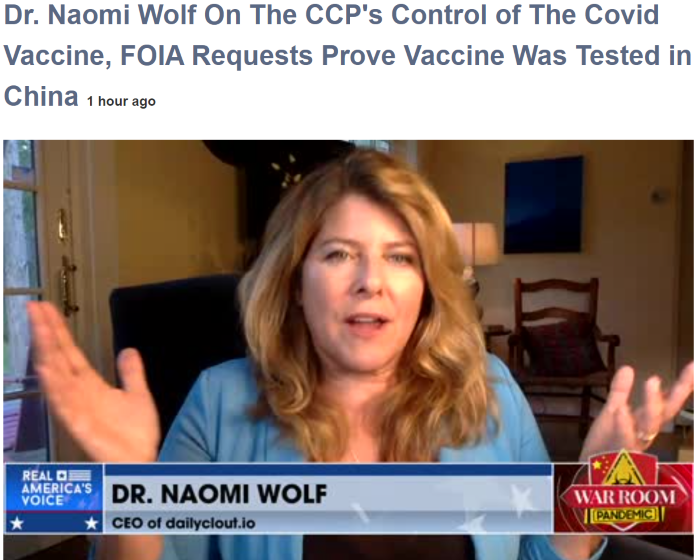  Dr. Naomi Wolf On The CCP’s Control of The Covid Vaccine