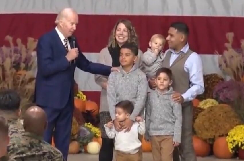  Biden Tells Little Boy It’s Okay to Steal at ‘Friendsgiving’ Dinner with Service Members (VIDEO)