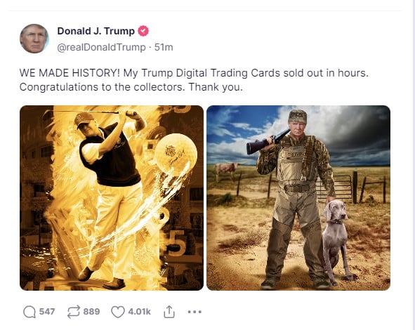  Trump Superhero Trading Cards Sell Out in 24 Hours – President Trump Responds