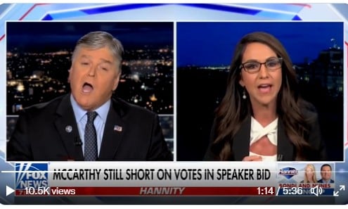  WOW! HANNITY JUMPS THE SHARK! Launches Full Frontal Assault on Rep. Lauren Boebert for Not Supporting Kevin McCarthy -VIDEO