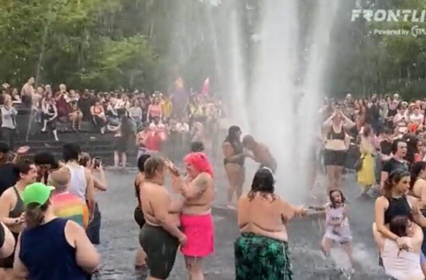  Topless Women Dance and Play with Children at Pride Event Water Party in New York City (VIDEO)