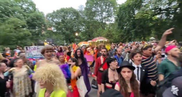  Topless Drag Queens and Trans Activists “We’re Here, We’re Queer and We’re Coming After Your Children” at Annual NYC Pride March (VIDEO)