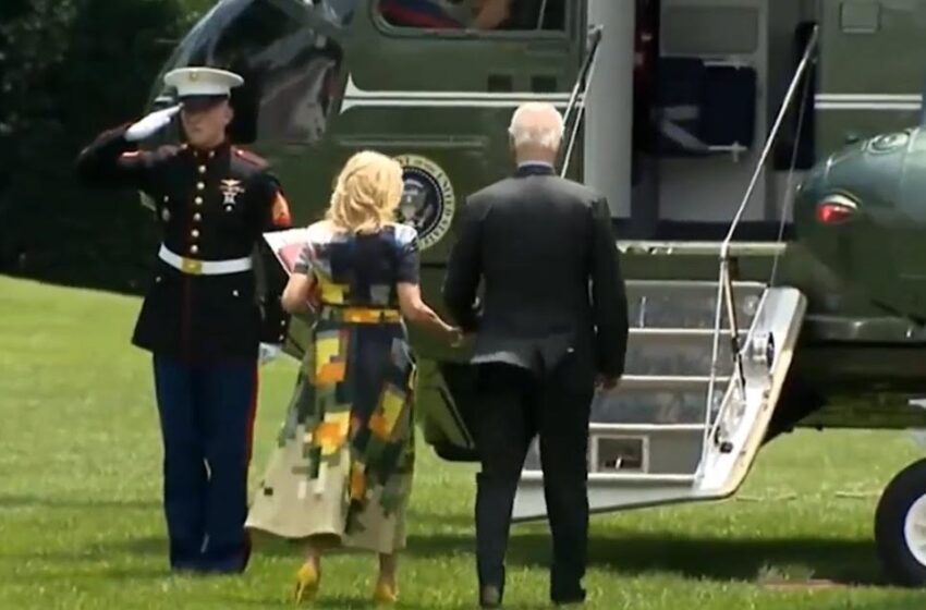  Biden Takes No Questions And Fails to Salute Marine as He Retreats to Camp David For Another Vacation (VIDEO)