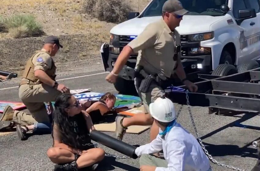  Nevada Rangers Ram Through Climate Protest Blockade, Point Gun at Activists, Slam Them to the Ground (VIDEO)
