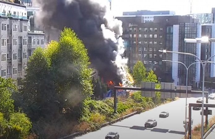  Another Day, Another Fire at a Homeless Camp in Seattle (VIDEO)