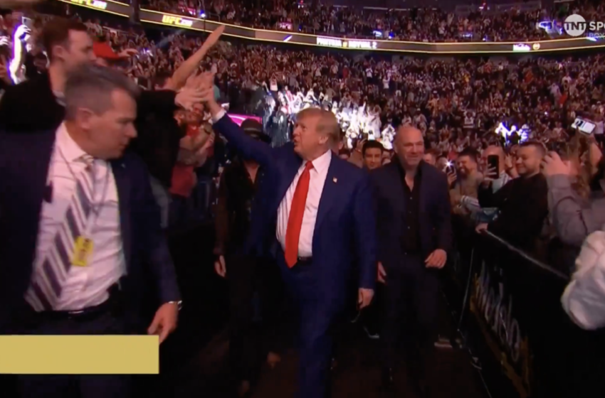 VIDEO: UFC Crowd Goes Wild as Trump Enters Arena at Covington Fight Flanked by Dana White, Kid Rock and Mario Lopez!