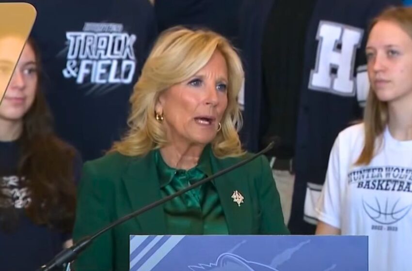  Jill Biden Becomes Victim of Poor Sign Placement During High School Visit in Utah