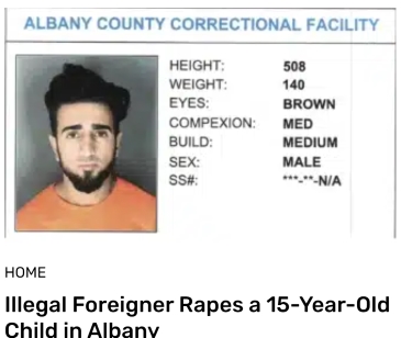  Illegal Foreigner Rapes a 15-Year-Old Child in Albany