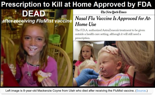  FDA Approves Parents to Attempt to Murder Their Children at Home with the Deadly FluMist Vaccine – Doctors No Longer Needed